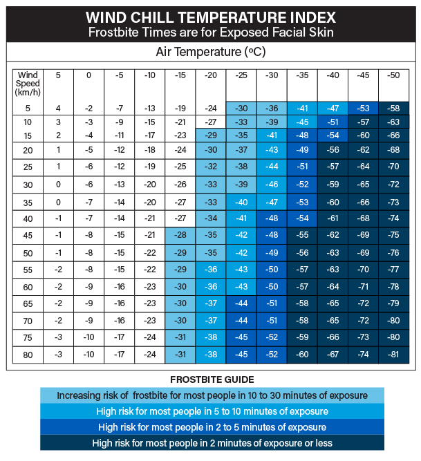 Wind Chill Temperature Index