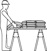 Store materials at waist height