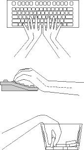 Figure 5 - Images of different wrist bending motions like keyboarding, and reaching into a jar