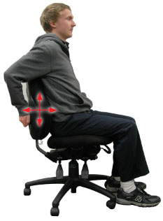 Adjust the back of the chair