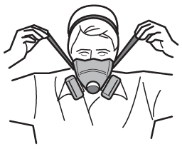 Procedure for putting on a half-facepiece respirator