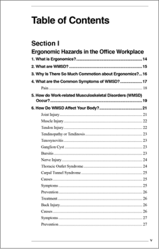 Snapshot of the publication's Table of Contents